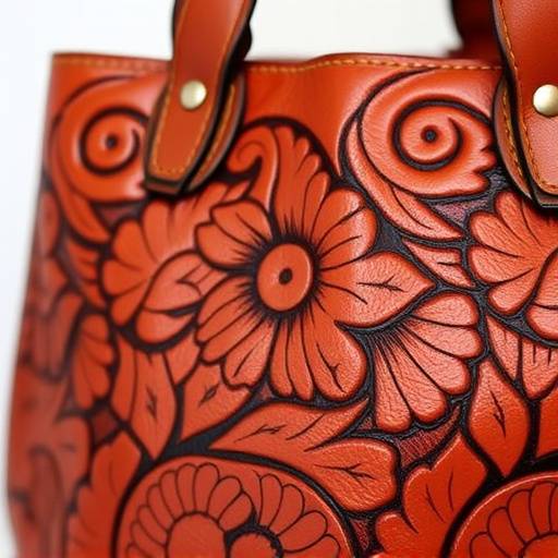 Bolso de cuero repujado con dise&radic;&plusmn;o floral