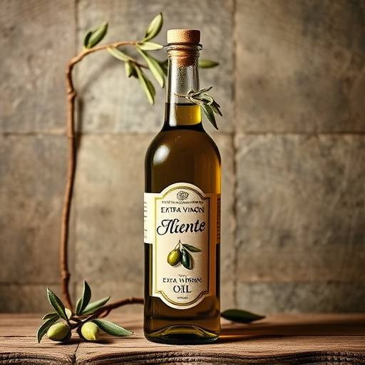 Botella de aceite de oliva virgen extra artesanal