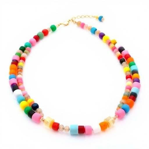 Collar de cuentas de colores con cierre ajustable.